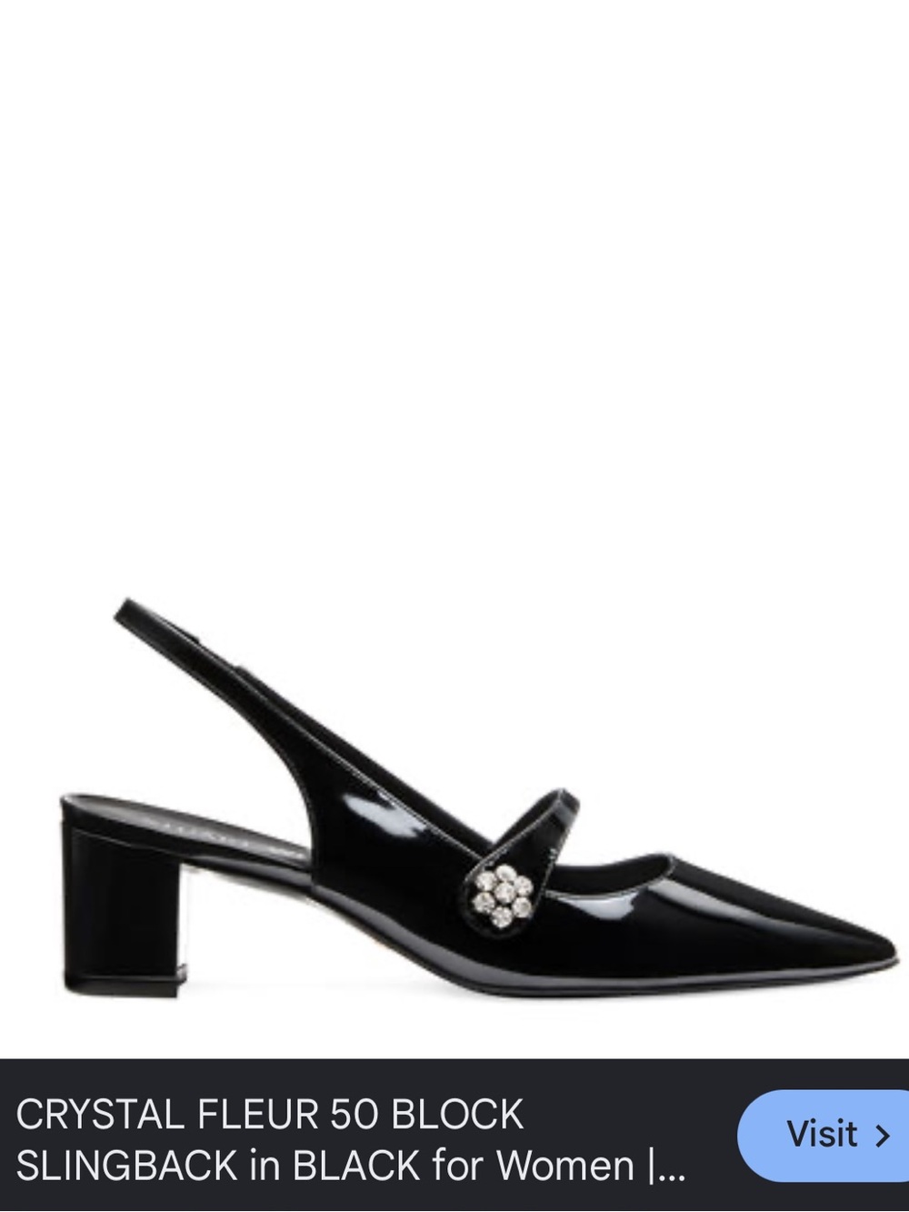 Stuart Weitzman Crystal Fleur 50 Slingback Block Heels